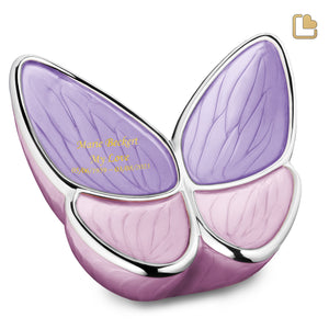 A1040 Wings of Hope Standard Adult Urn Pearl Lavender & Pol Silver