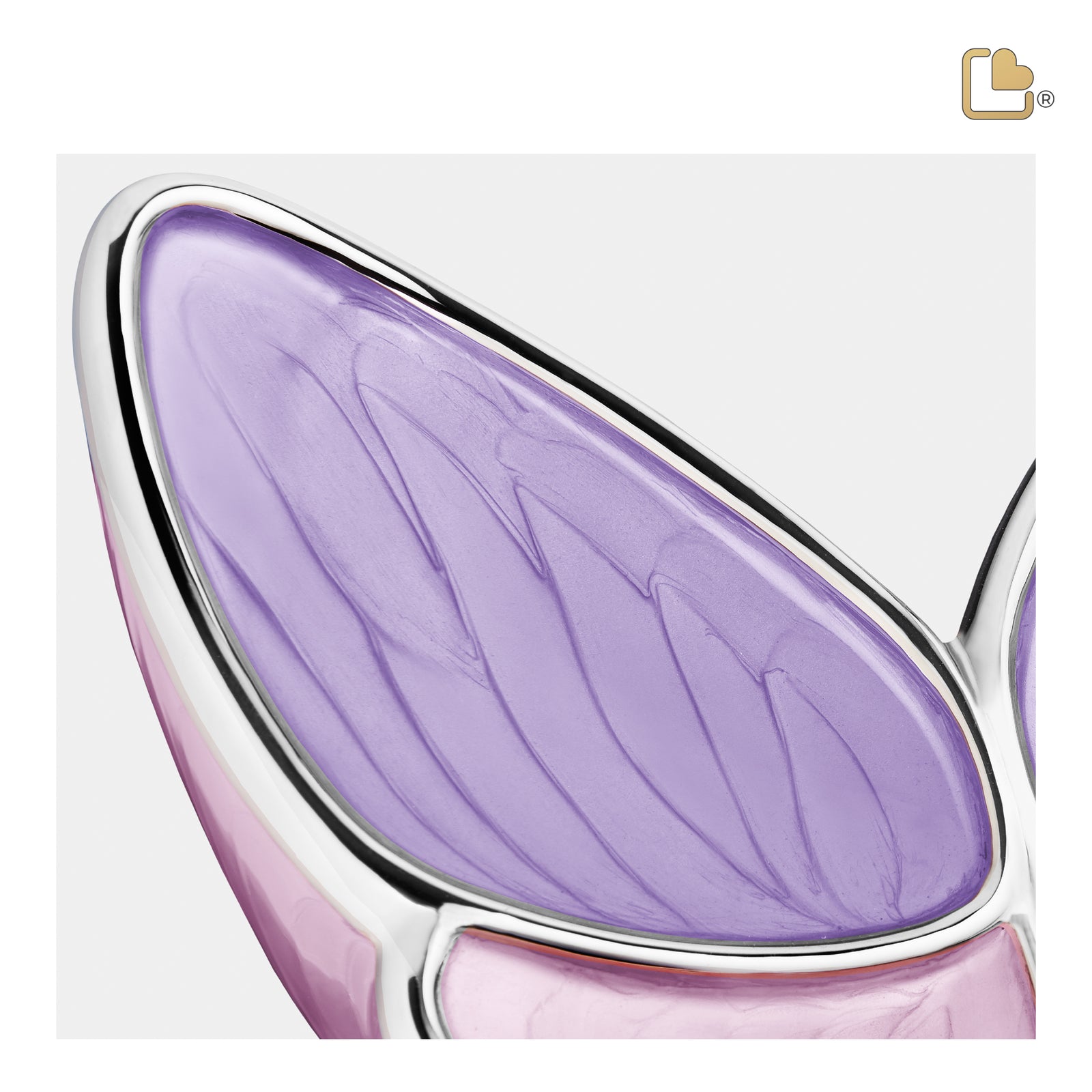 A1040 Wings of Hope Standard Adult Urn Pearl Lavender & Pol Silver