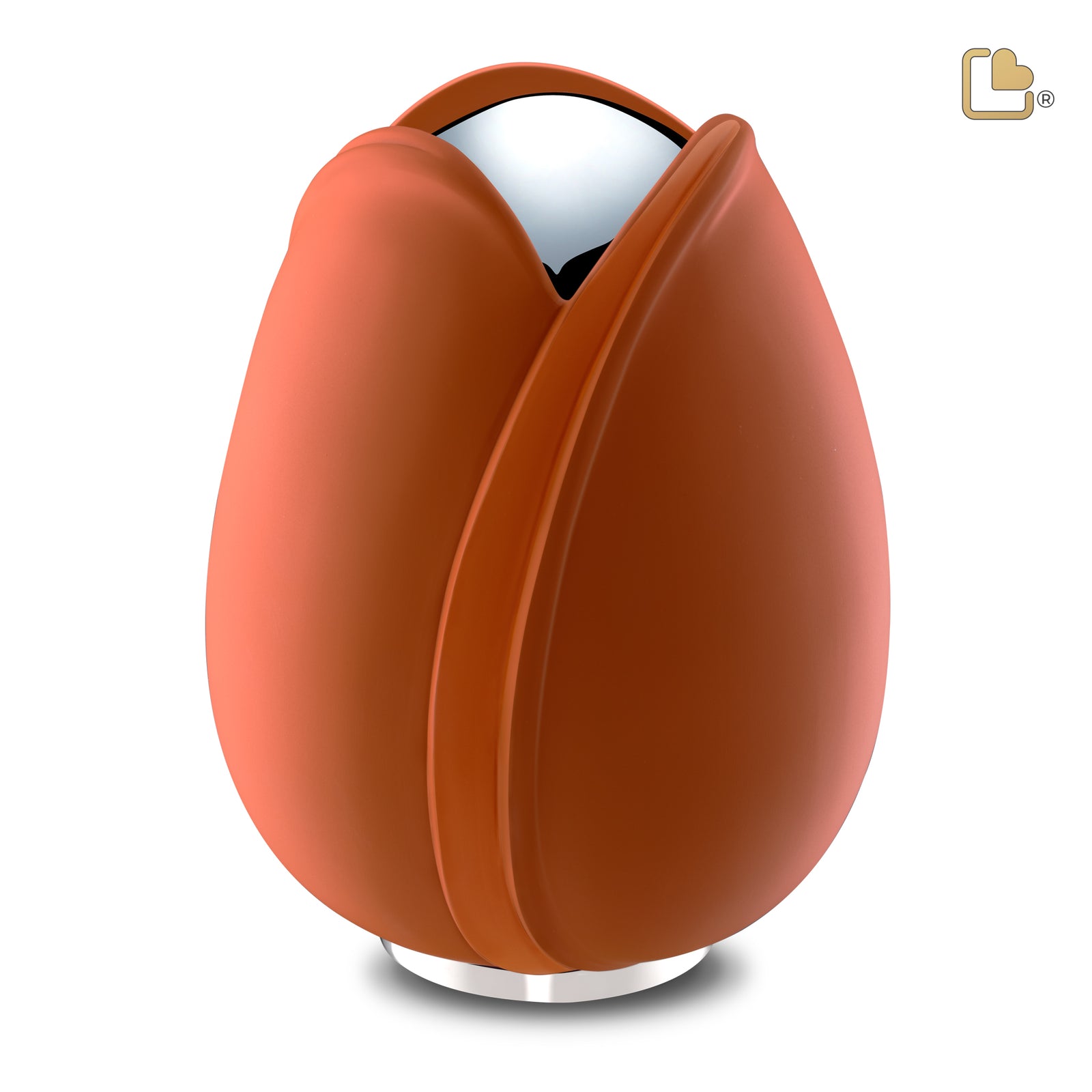 A1051 Tulip Standard Adult Urn Orange & Pol Silver