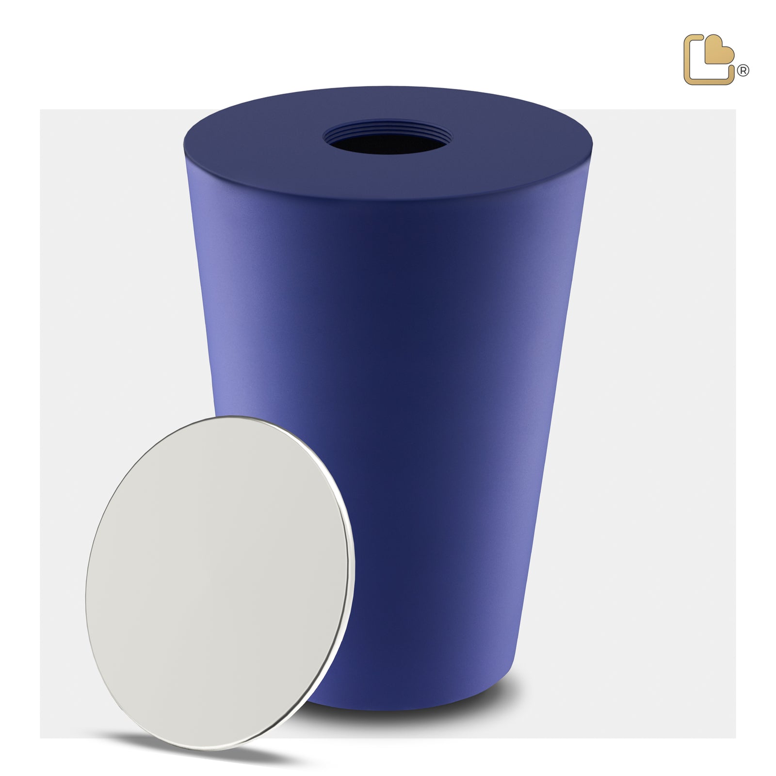 A1072 Crescent Tall Standard Adult Urn Navy & Pol Silver
