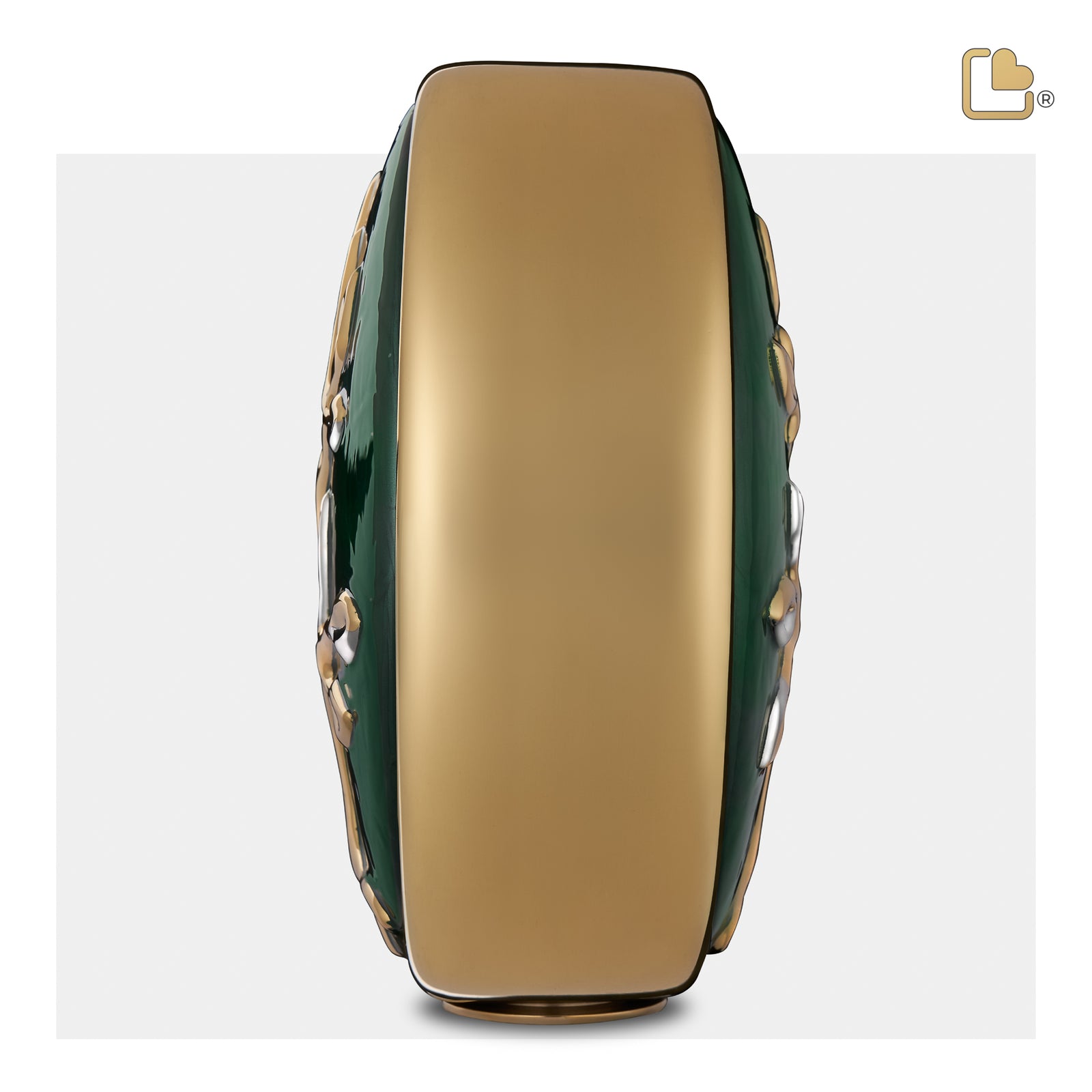 A1100 Tree of Love Standard Adult Urn Pearl Green & Pol Gold