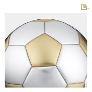 A1152 Football Standard Adult Urn Bru Gold & Bru Pewter