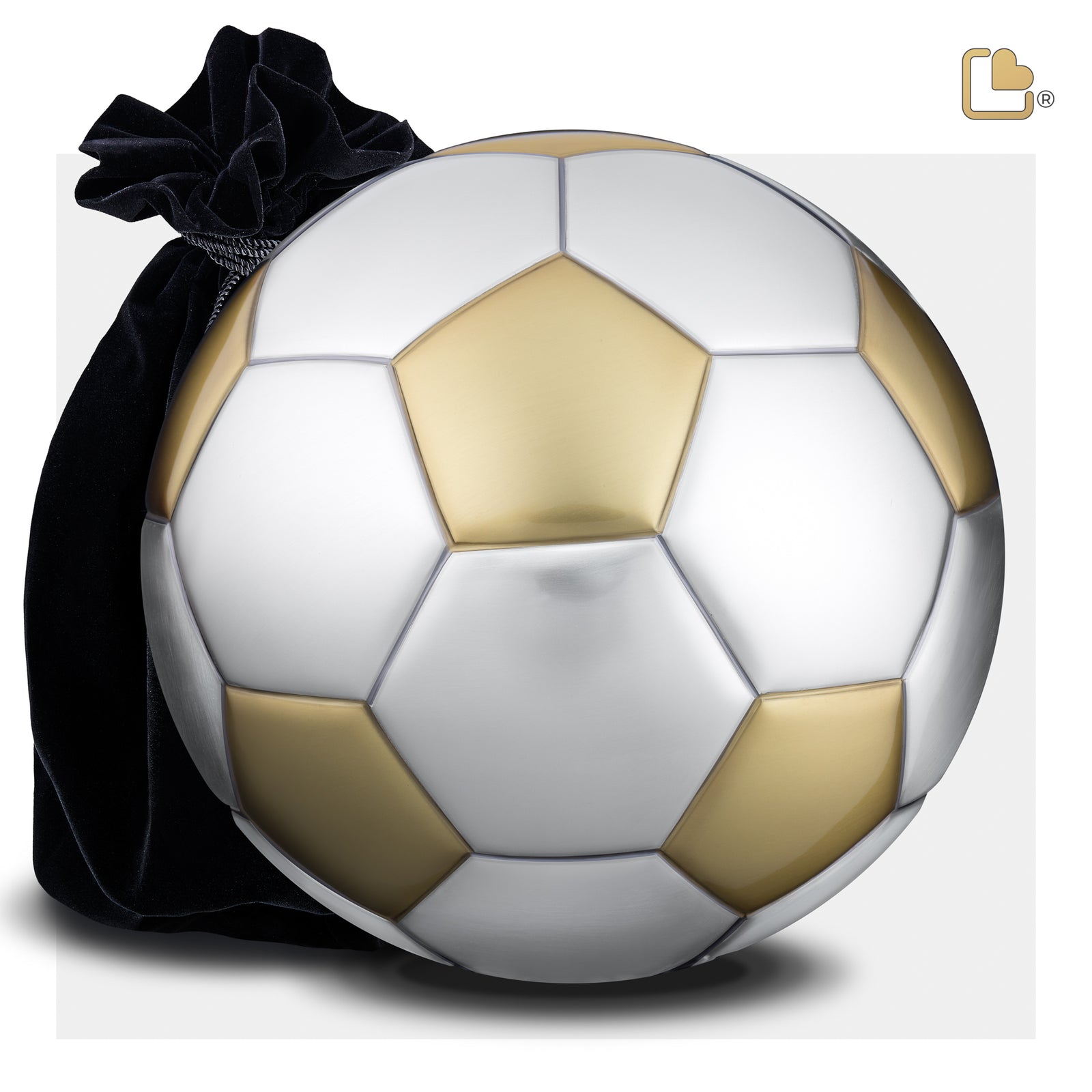 A1152 Football Standard Adult Urn Bru Gold & Bru Pewter