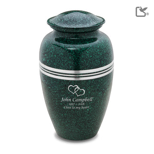 A213 Classic Standard Adult Urn Speckled Emerald & Bru Pewter