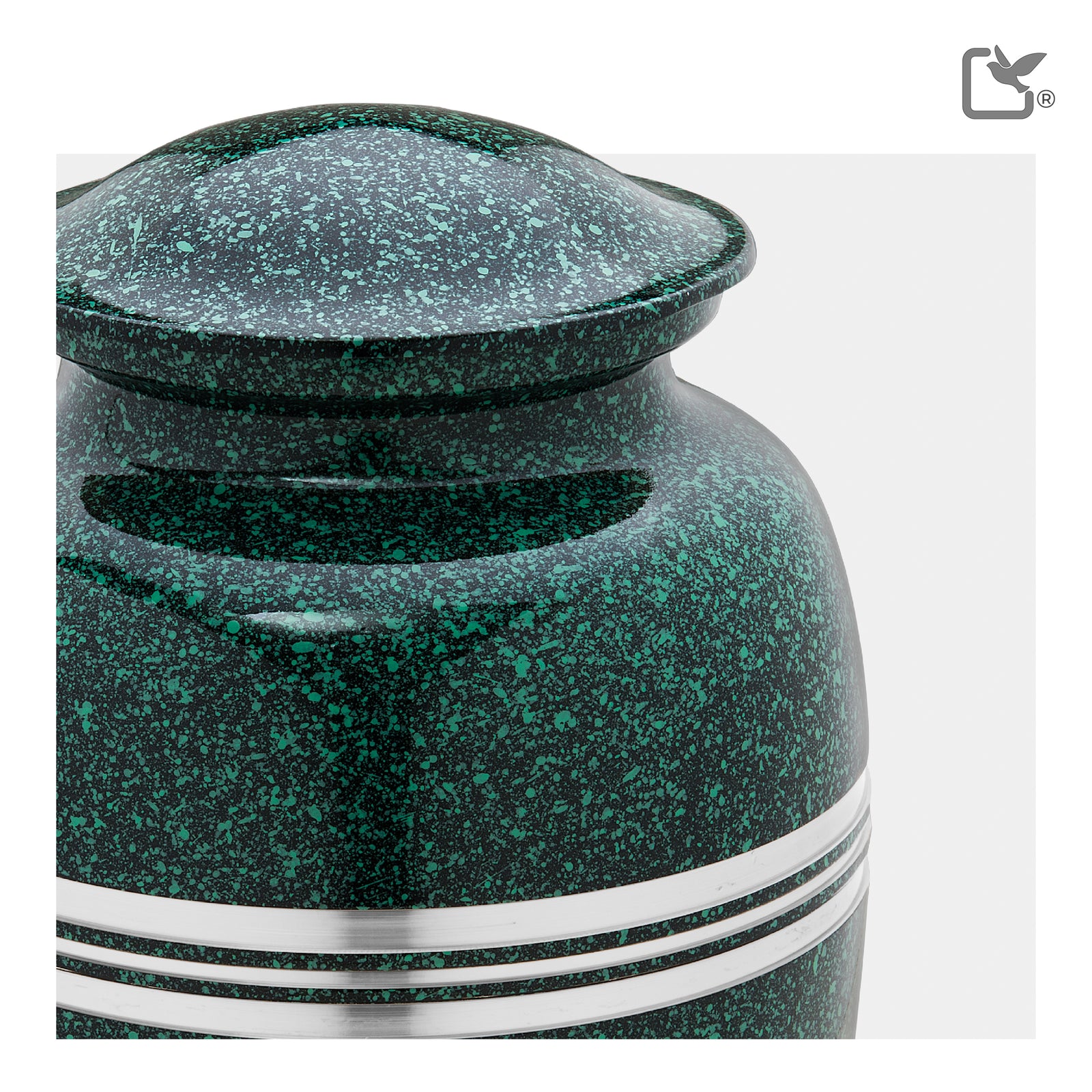 A213 Classic Standard Adult Urn Speckled Emerald & Bru Pewter
