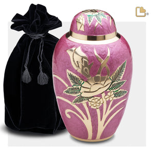 A220 Rose Standard Adult Urn Pink & Pol Gold