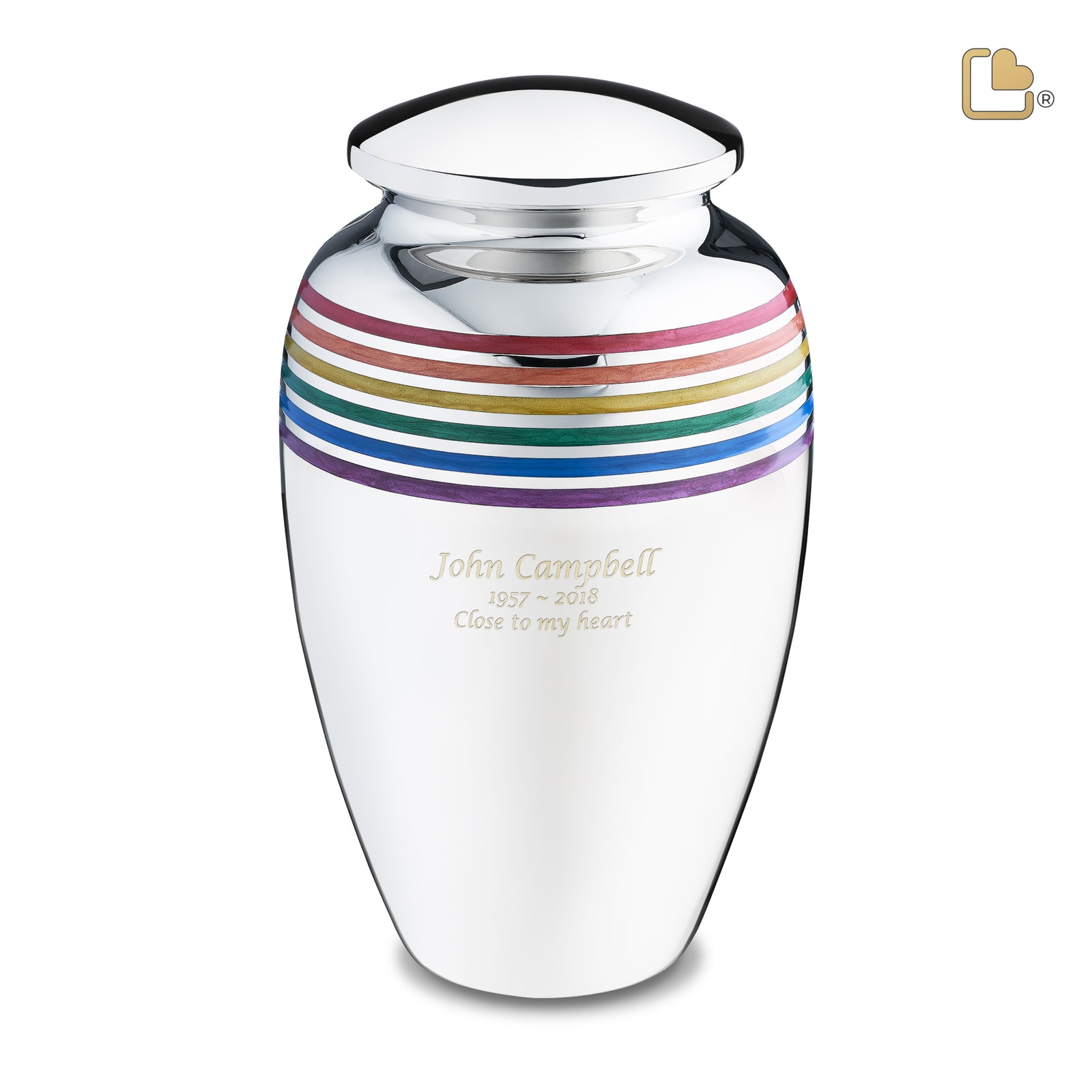 A222 ArtDeco Pride Standard Adult Urn Pol Silver
