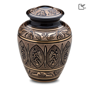A231 Classic Butterfly Standard Adult Urn Black & Bru Gold