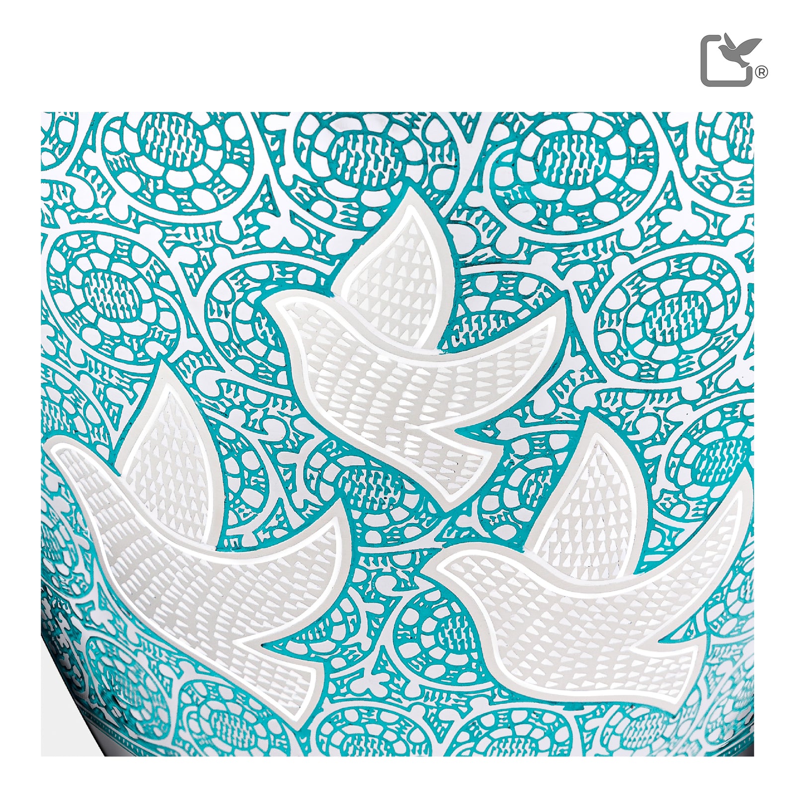 A232 Classic Soaring Doves Standard Adult Urn Blue & Pol Silver