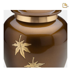 A241 Classic Falling Leaves Standard Adult Urn Bronze & Bru Gold