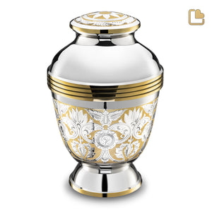 A250 Elegant Floral Standard Adult Urn Pol Silver
