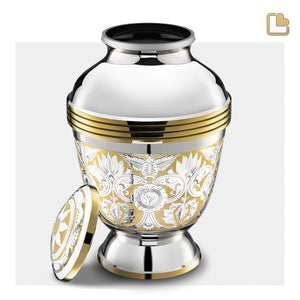 A250 Elegant Floral Standard Adult Urn Pol Silver