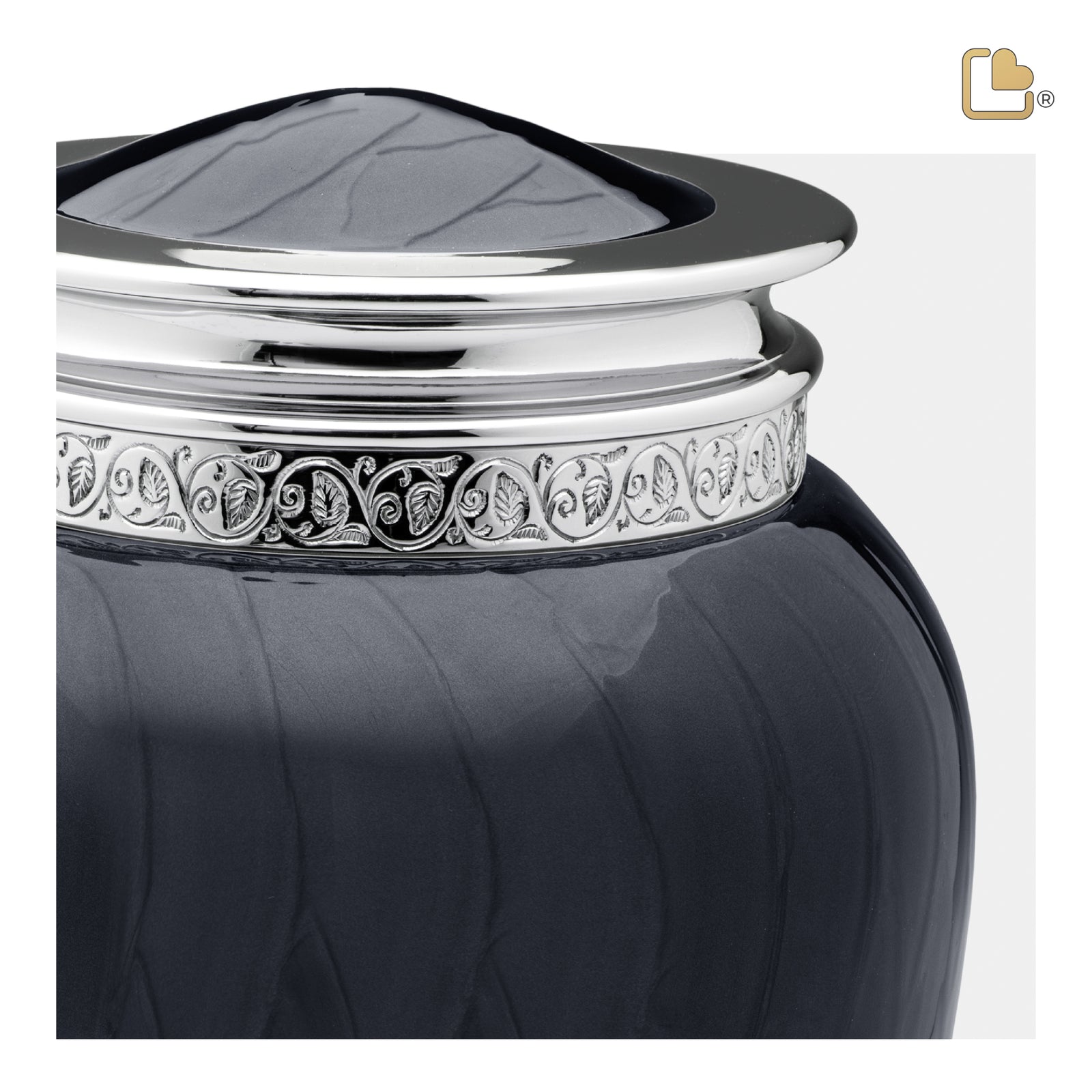 A292 Blessing Standard Adult Urn Pearl Midnight & Pol Silver