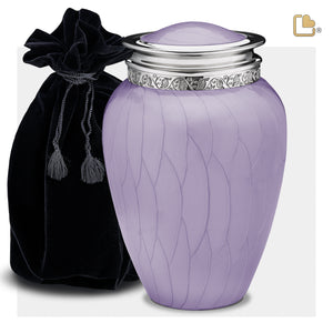 A298 Blessing Standard Adult Urn Pearl Lavender & Pol Silver