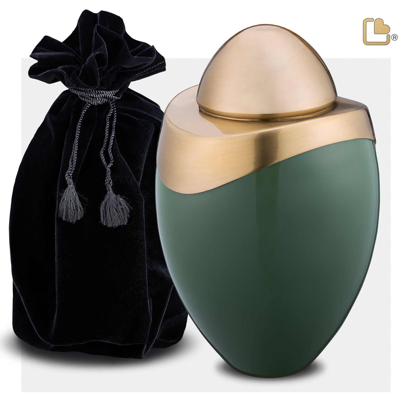 A362 Amore Standard Adult Urn Sage Green & Bru Gold