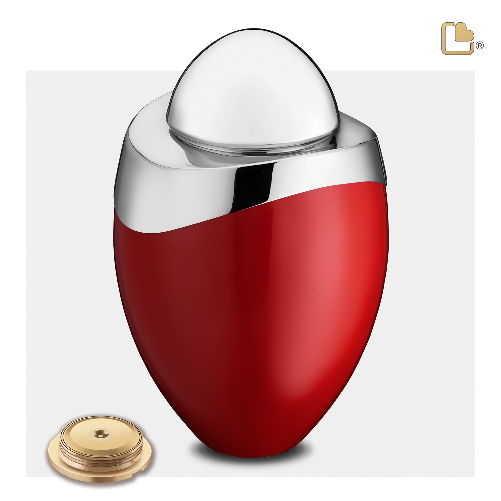 A363 Amore Standard Adult Urn Red & Pol Silver