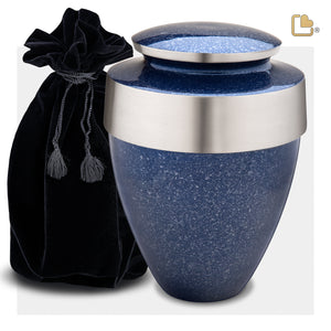 A420 Eternity Standard Adult Urn Speckled Indigo & Bru Pewter