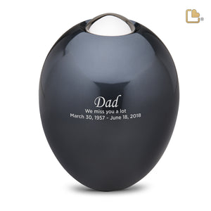 A510 Adore Standard Adult Urn Midnight & Pol Silver
