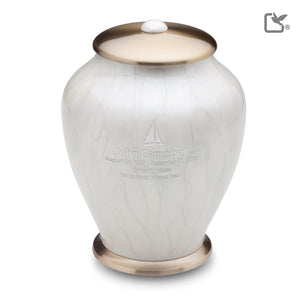 A522 Simplicity Standard Adult Urn Pearl White & Bru Gold