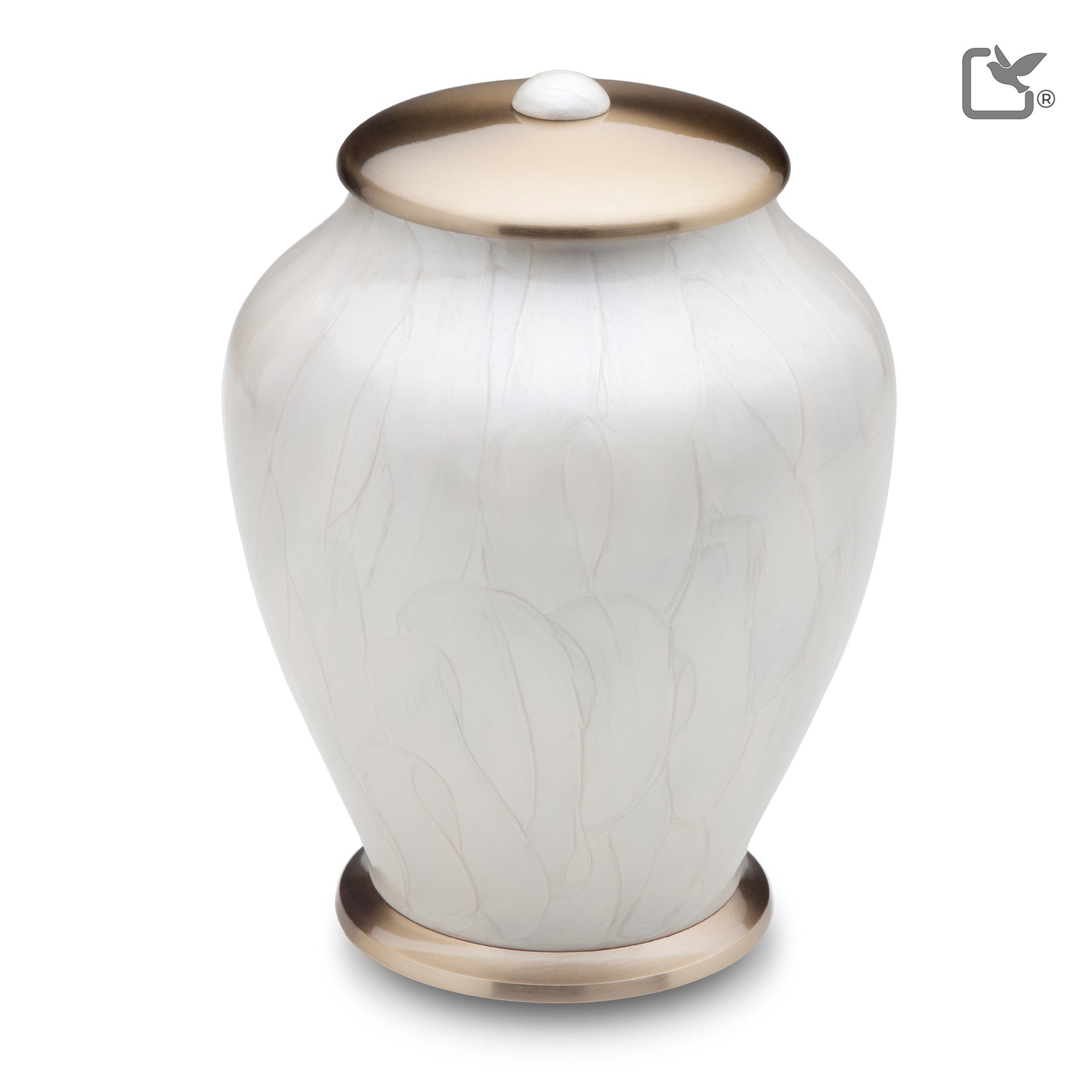 A522 Simplicity Standard Adult Urn Pearl White & Bru Gold