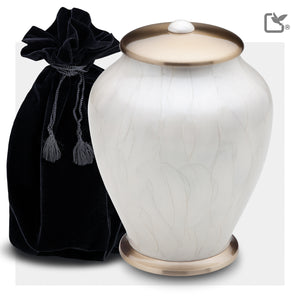 A522 Simplicity Standard Adult Urn Pearl White & Bru Gold