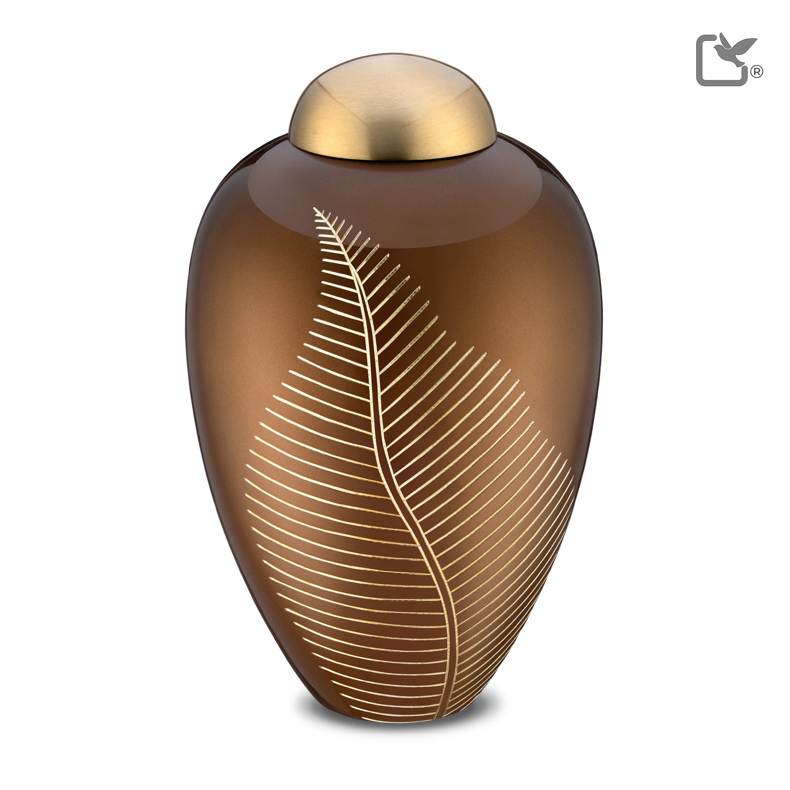 A541 Elegant Leaf Standard Adult Urn Bronze & Bru Gold