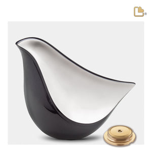 A550 LoveBird Standard Adult Urn Midnight & Bru Pewter