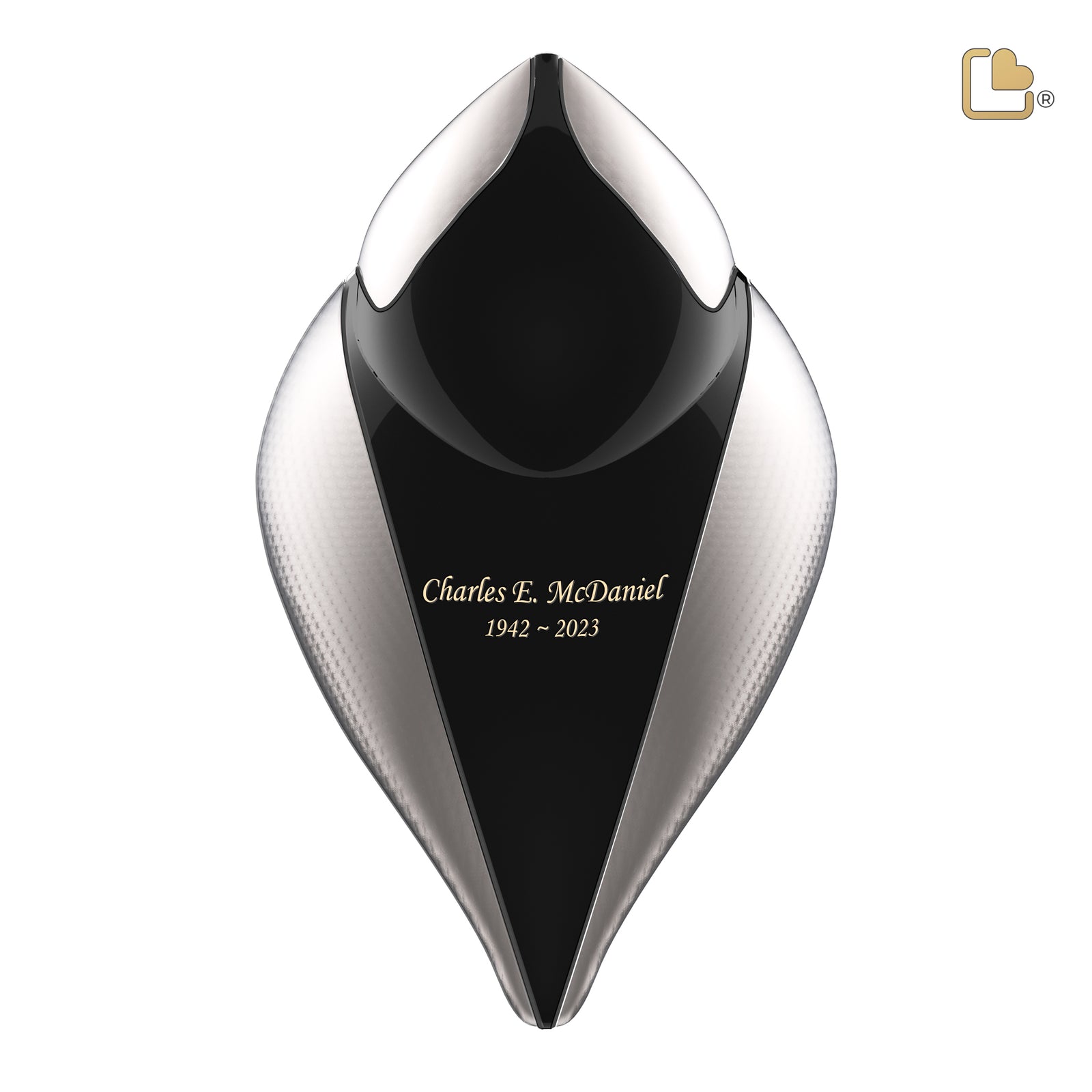 A561 SoulBird Female Standard Adult Urn Midnight & Hmd Silver