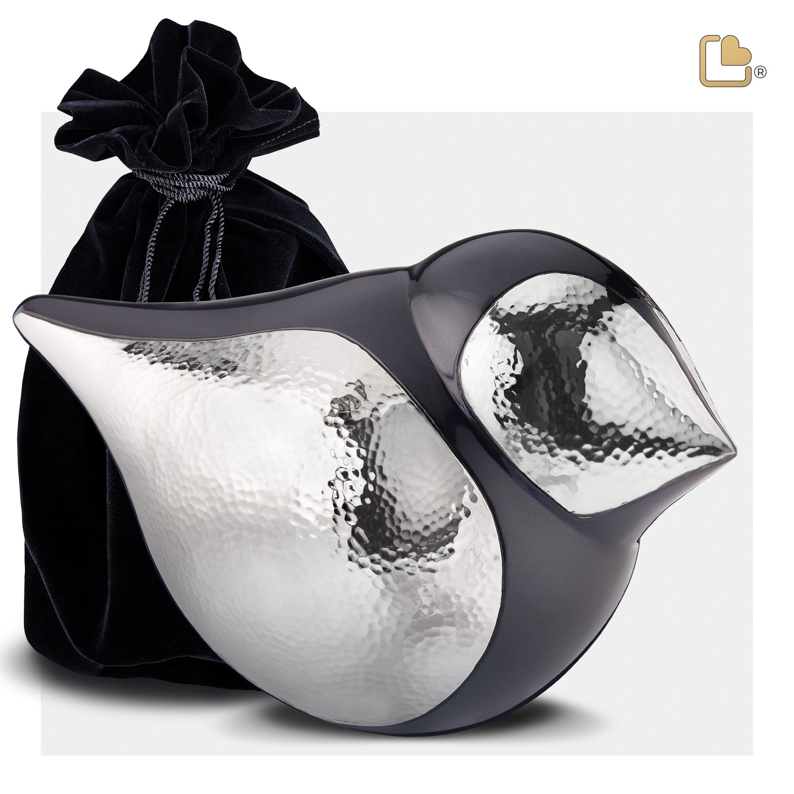 A561 SoulBird Female Standard Adult Urn Midnight & Hmd Silver