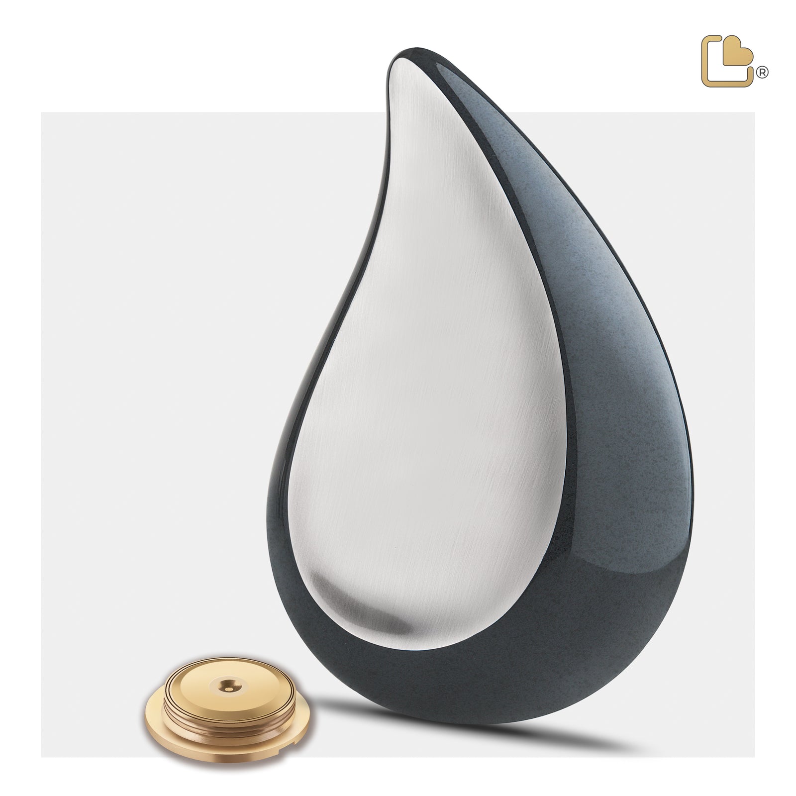 A580 TearDrop Standard Adult Urn Midnight & Bru Pewter