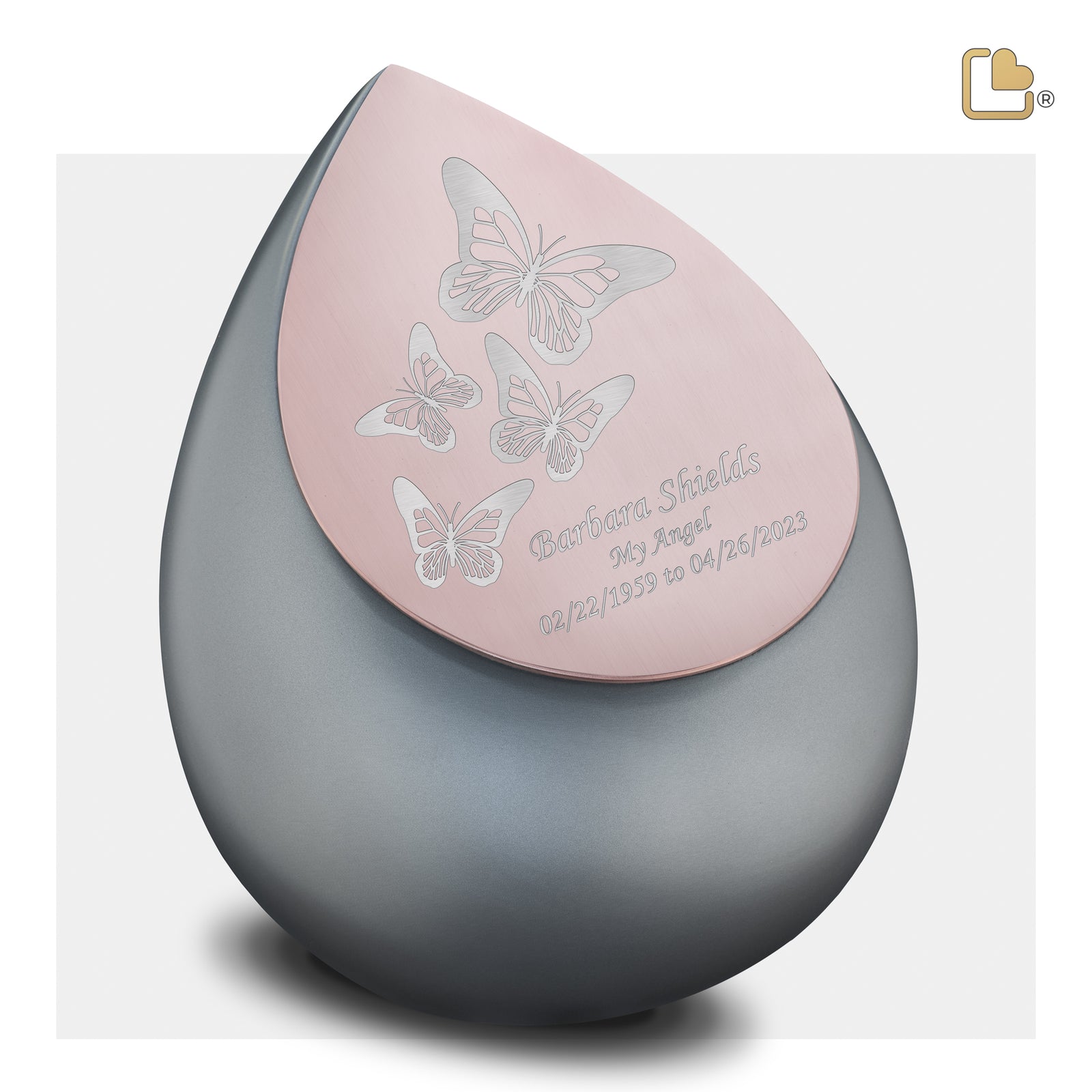 A584 Drop Standard Adult Urn French Grey & Bru RoseGold