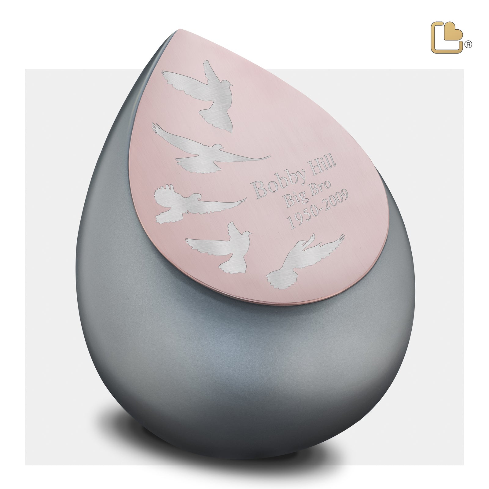 A584 Drop Standard Adult Urn French Grey & Bru RoseGold