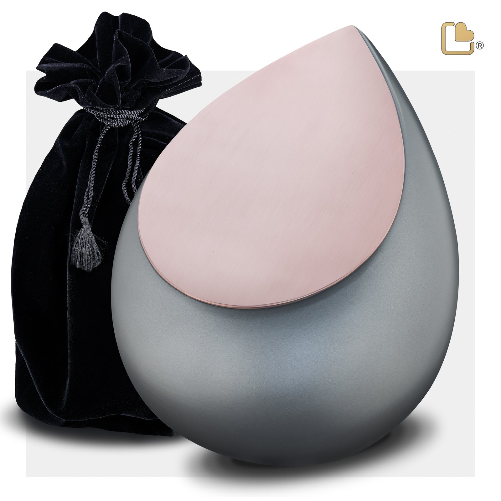 A584 Drop Standard Adult Urn French Grey & Bru RoseGold