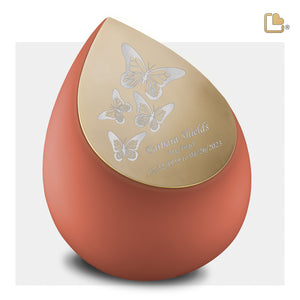 A587 Drop Standard Adult Urn Terracotta & Bru Gold