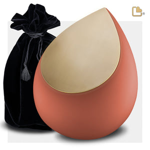 A587 Drop Standard Adult Urn Terracotta & Bru Gold