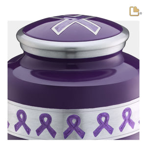A901 Awareness Standard Adult Urn Purple & Bru Pewter