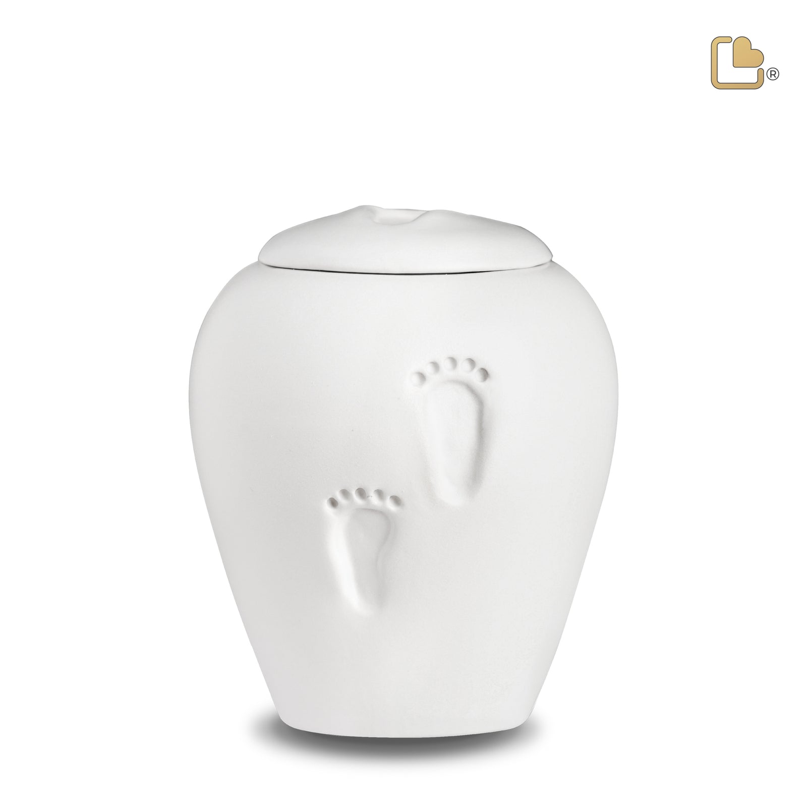 BC131 Ivory Baby Footprints Child Urn Eco Pigment