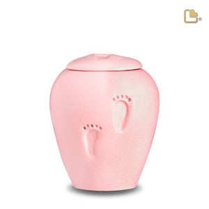 BC132 PetalPink Baby Footprints Child Urn Eco Pigment