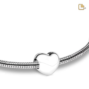 BD2000 LoveHeart Ashes Bead Pol Silver