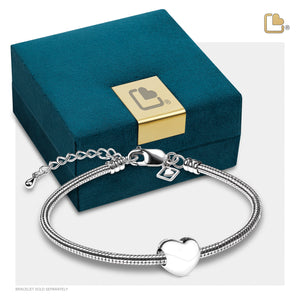 BD2000 LoveHeart Ashes Bead Pol Silver