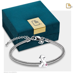 BD2070 Awareness Ashes Bead Pink & Pol Silver w/Zirconia