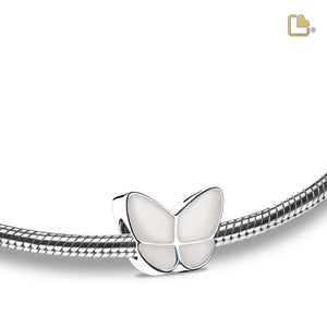 BD2092 Wings of Hope Ashes Bead Pearl White & Pol Silver
