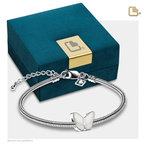 BD2092 Wings of Hope Ashes Bead Pearl White & Pol Silver