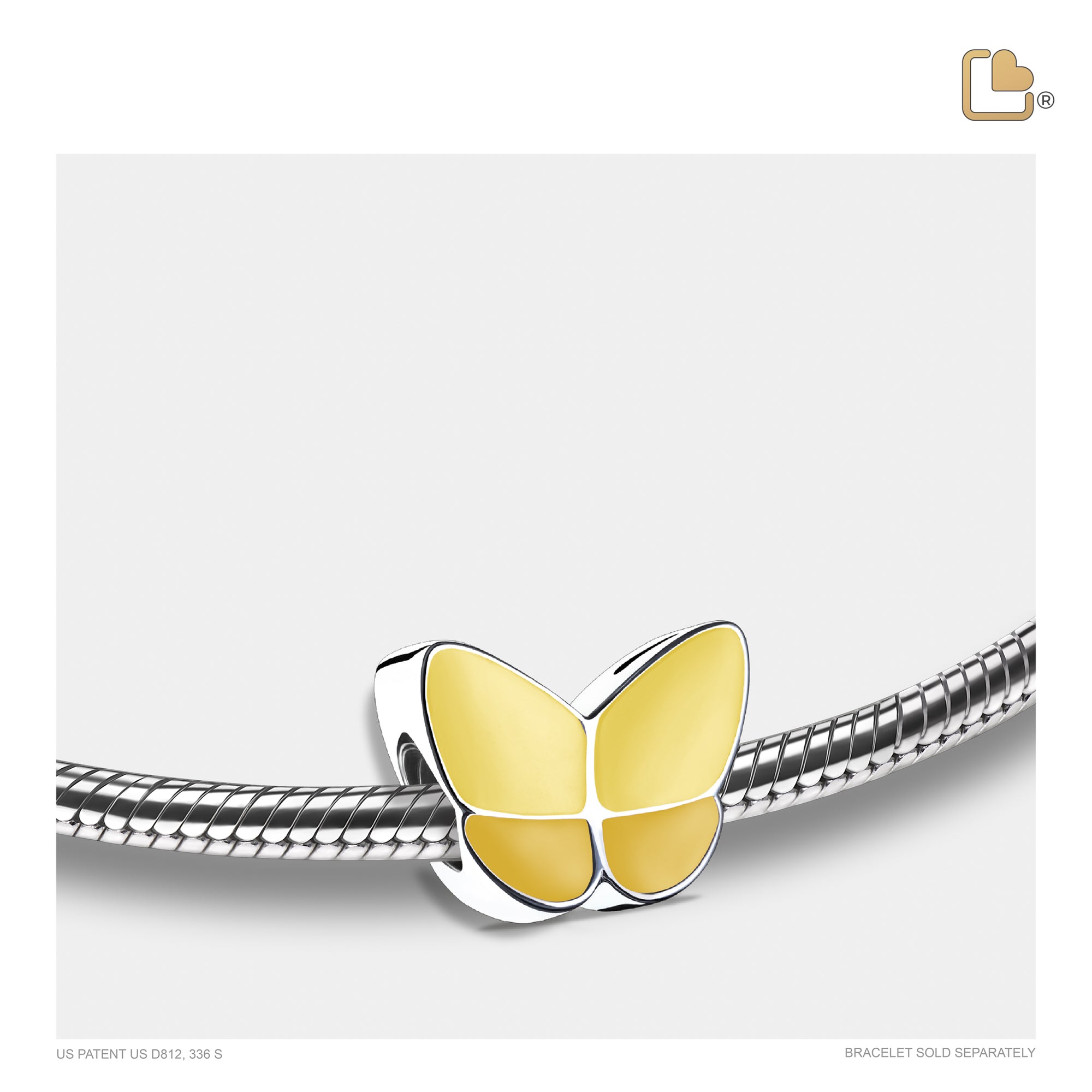 BD2093   Wings of Hope Ashes Bead Pearl Yellow & Pol Silver