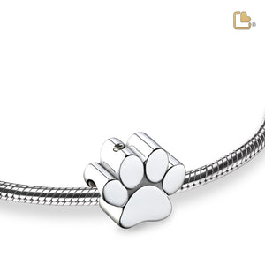 BD2102 Paw Ashes Bead Pol Silver