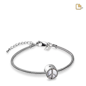 BD2120 Peace Mother of Pearl Ashes Bead Pol Silver