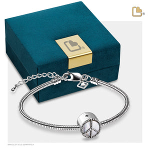 BD2120 Peace Mother of Pearl Ashes Bead Pol Silver