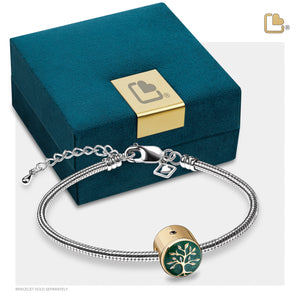 BD2121 Tree of Love Ashes Bead Pearl Green & Pol Gold Vermeil