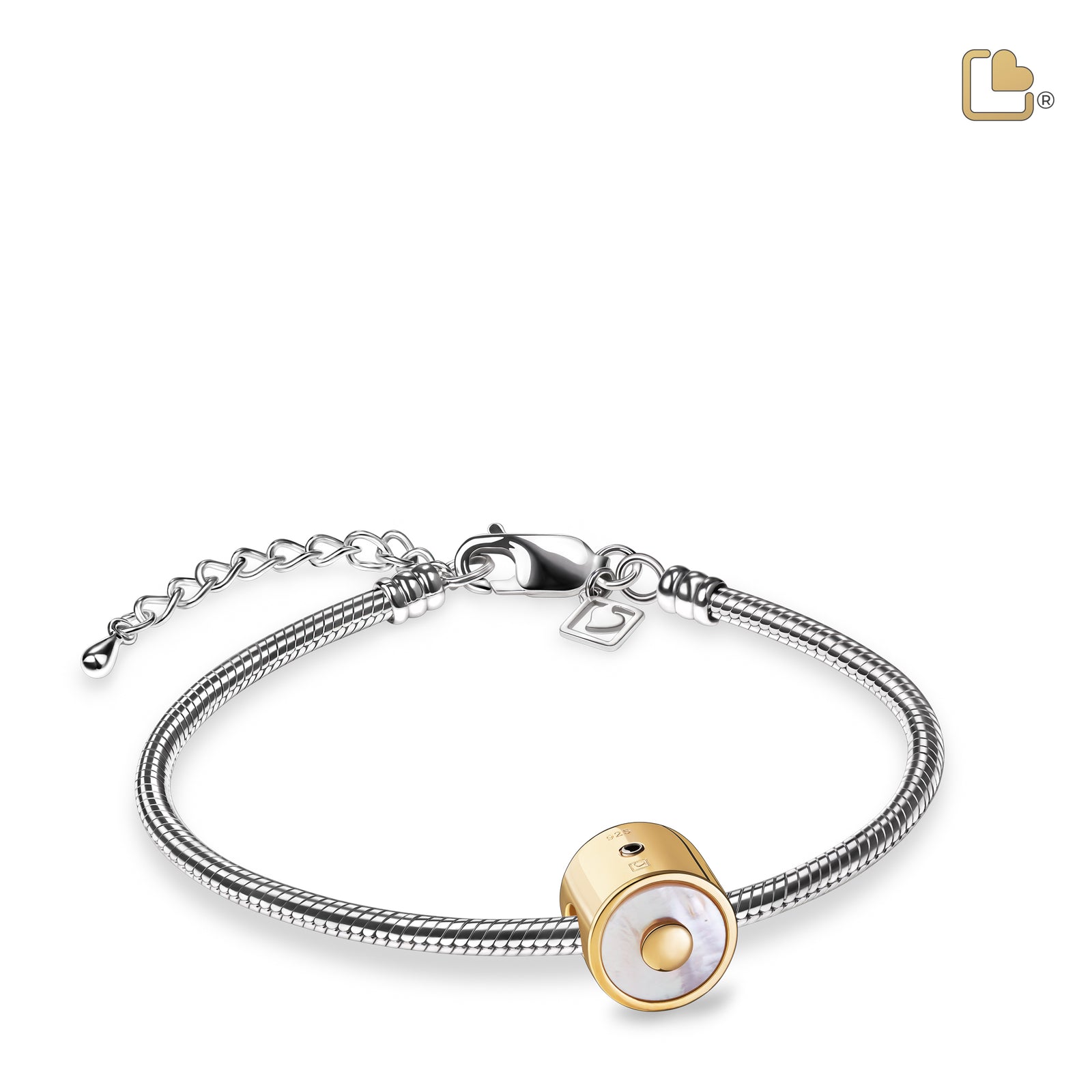BD2122 Mother of Pearl Ashes Bead Pol Gold Vermeil