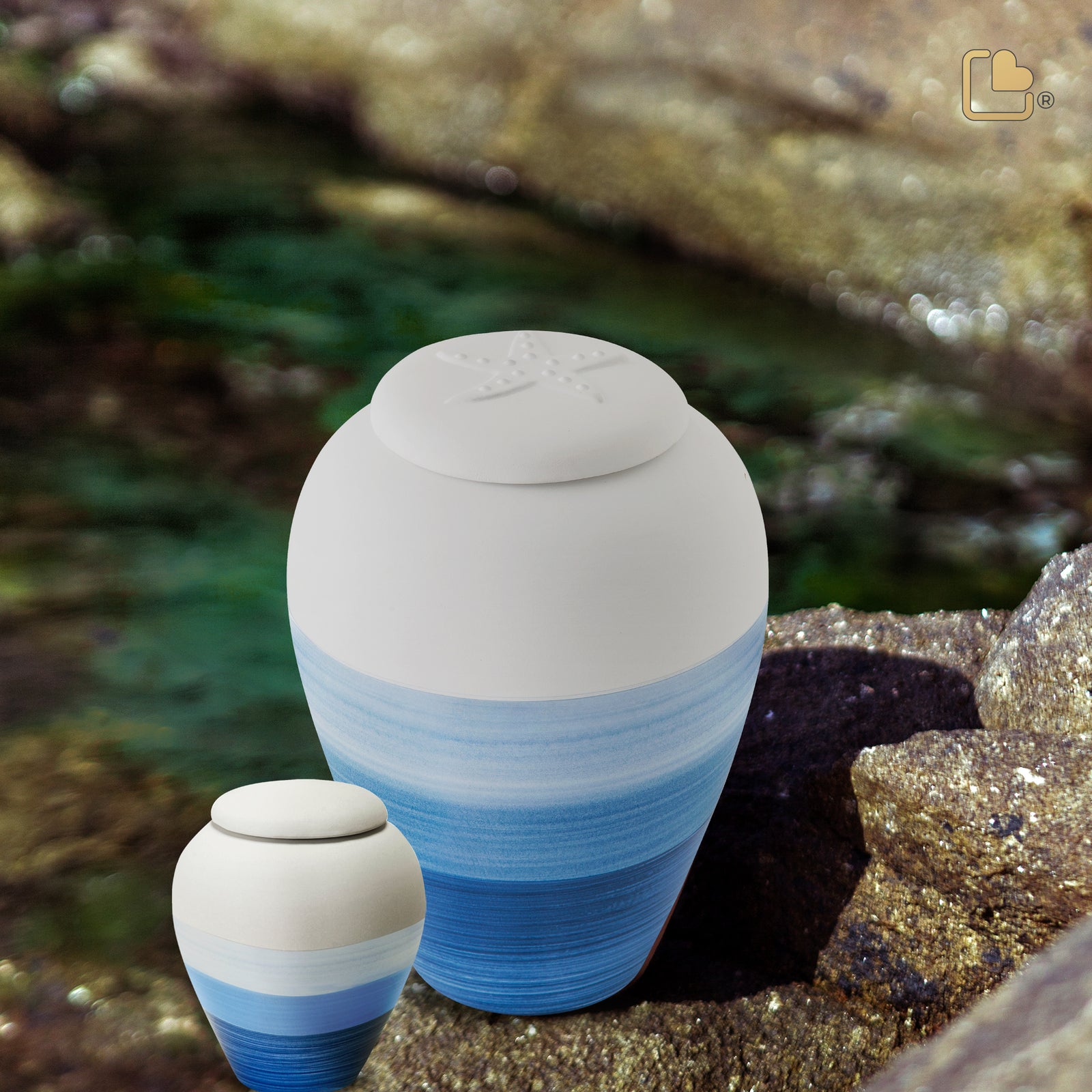 BK121 OceanBlue Keepsake Urn Eco Pigment